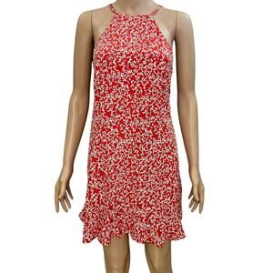 Zara Halter Mini Dress Large Floral Strappy Cottagecore Casual Preppy Vacation